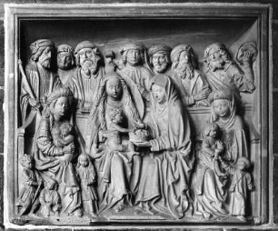 Heilige Sippe : Heilige Sippe. Stein (um 1510; H. Brabender). Bremen, Dom Sankt Petri, Turm (Nord)