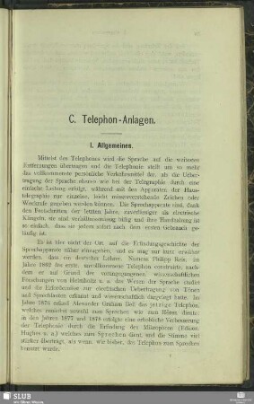 C. Telephon-Anlagen