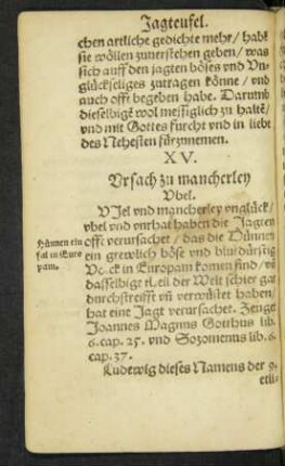 XV. Ursach zu mancherley Ubel.