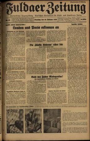 Ausgabe vom Dienstag, den 28. Februar 1939.