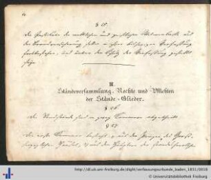 III. Ständeversammlung, Rechte und Pflichten der Stände-Glieder.