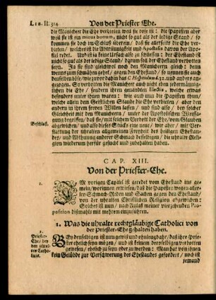Cap. XIII. Von der Priester-Ehe.