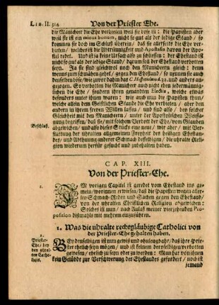 Cap. XIII. Von der Priester-Ehe.