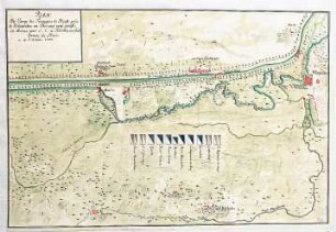 WHK 21 Österreichischer Sukzessionskrieg 1740-1748 bis zum Aachener Frieden: Plan der Feldlagers der Hessen in der Nähe von Vilvoorde, 19. Oktober 1742