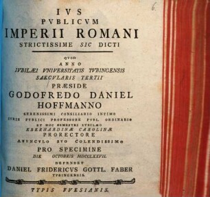 Ivs Pvblicvm Imperii Romani Strictissime Sic Dicti