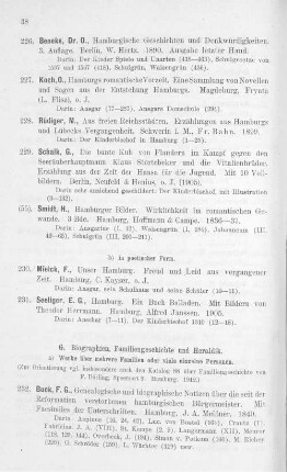 G. Biographien, Familiengeschichte und Heraldik.