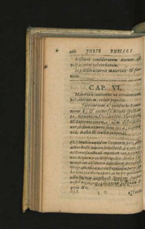 Cap. VI. Materiale continens ut territorium, vel contemtum, veluti populus.