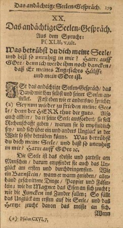 XX. Das andächtige Seelen-Gespräch