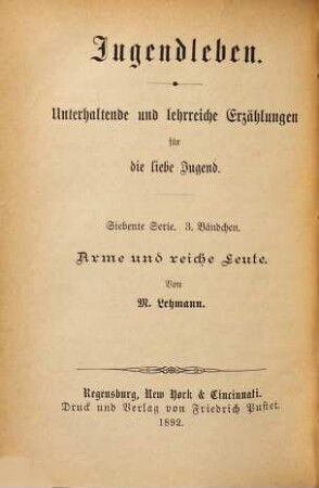 Arme und reiche Leute : eine Dorfgeschichte aus Savoyen