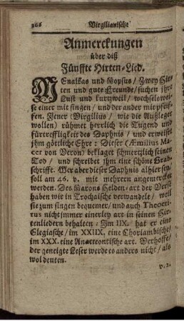 Anmerckungen über diß Fünffte Hirten-Lied
