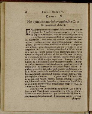 Caput V Has opiniones modeste ventilat, & I. Caussas proximas deserit.