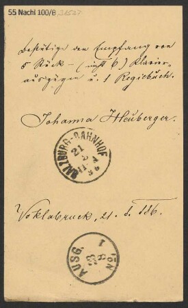 Brief an B. Schott's Söhne : 21.08.1886