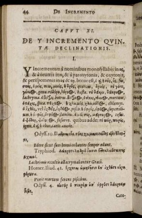 Caput XI. De Y Incremento Quintæ Declinationis. - Caput XV. De Quantitate Verborum In Mi.