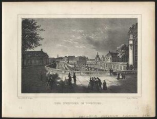 Ansicht vom Zwinger in Dresden, Lithographie, um 1840 : Bürger, R. : Der Zwinger in Dresden / Gez. u. lith. v. R. Bürger. - [S.l.] : [F. Weider] , [um 1840]. - 1 Kunstbl. : Lithogr. ; 23 x 15 cm. - Zählung: L II. B II