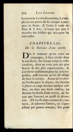 Chapitre LXV. De la Retraite d'une armée
