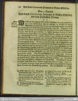 Das 3. Capitel. Von denen souverainen Hertzogen in Nieder-Schlesien, aus dem Piastischen Stamm