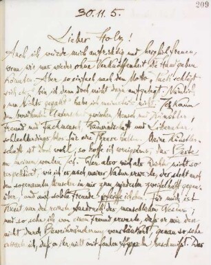 Brief an Arno Holz