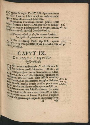 Caput IX. De Fine Et Fructu Resurrectionis.