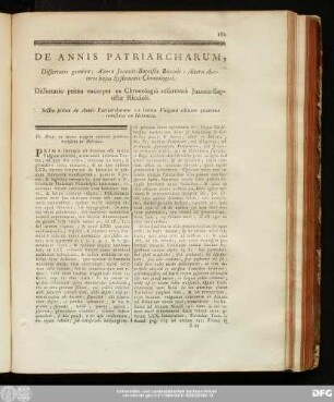 De Annis Patriarcharum, Dissertatio gemina : Altera Ioannis-Baptistae Riccioli : Altera Auctoris huius Systematis Chronologici.