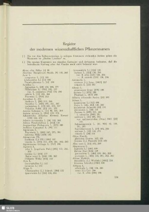 Register der modernen wissenschaftlichen Pflanzennamen