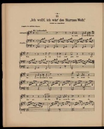 Ich wollt', ich wär' des Sturmes Weib (Ausgabe für mittlere Stimmen)