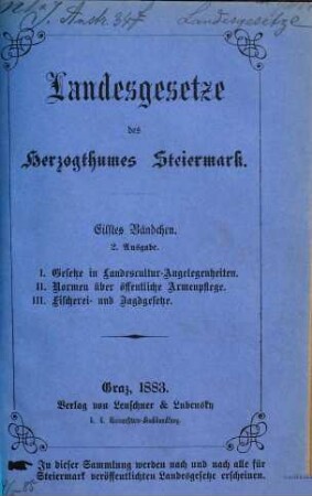 Landesgesetz. 11. 1883