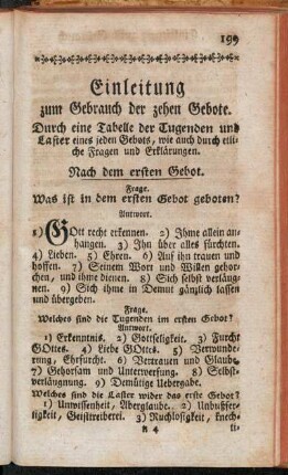 Einleitung zum Gebrauch der zehen Gebote.