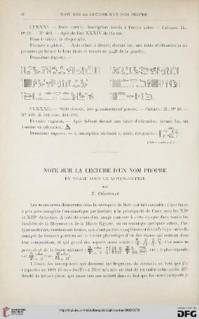 25: Note sur la lecture d'un nom propre en usage sous le Moyen-Empire