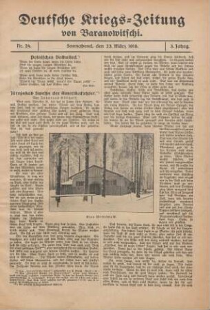 3.1918: Deutsche Kriegszeitung von Baranowitschi