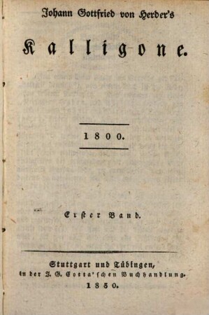 Johann Gottfried von Herder's Kalligone : 1800. 1