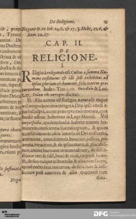 Cap. II. De Religione.