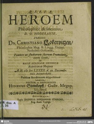 Heroem Philosophice delineatum