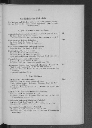 A. Die theoretischen Institute