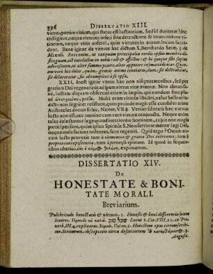 Dissertatio XIV. De Honestate & Bonitate Morali.