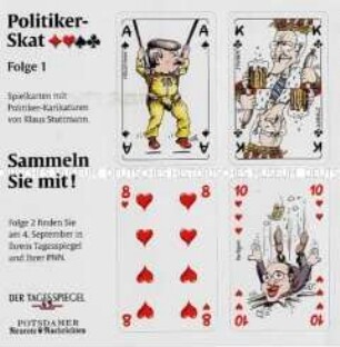 Sammelbogen 1 "Politiker-Skat" als Beilage im Tagesspiegel