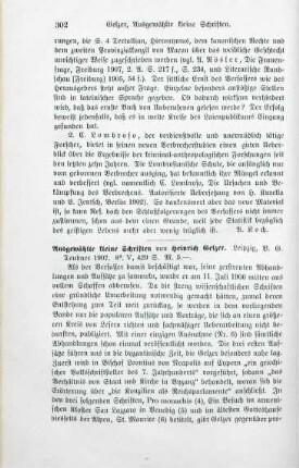 302-303 [Rezension] Gelzer, Johann Heinrich, Ausgewählte kleine Schriften