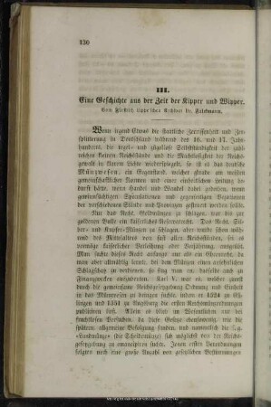III. Eine Geschichte aus der Zeit der Kipper und Wipper