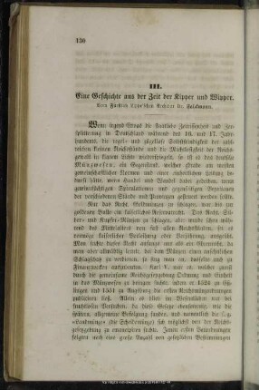 III. Eine Geschichte aus der Zeit der Kipper und Wipper