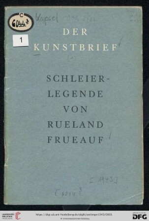 [Band 1]: Der Kunstbrief: Rueland Frueauf d. J. - Schleierlegende : 4 Tafelbilder aus dem 15. Jahrhundert