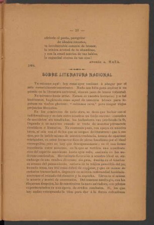 Sobre literatura nacional