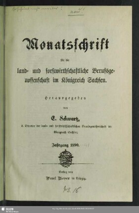 1890: Monatsschrift