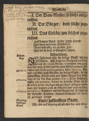 Abhandlung.[Einleitung]