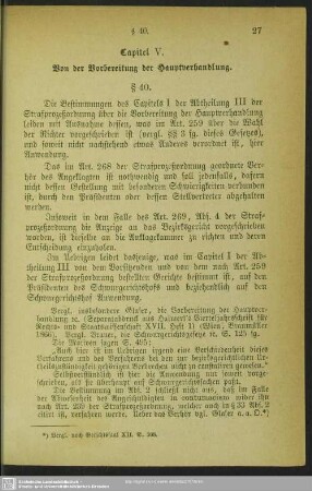 Capitel V. Von der Vorbereitung der Hauptverhandlung