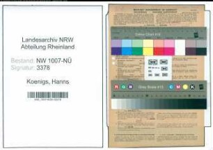 Entnazifizierung Hanns Koenigs , geb. 18.06.1904 (Kaufmann)
