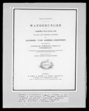 Wanderungen im Norden von England, Band 1 — Titelblatt
