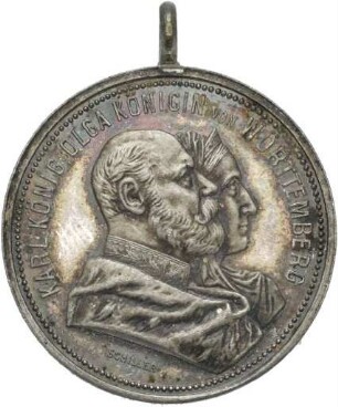Kleine Medaille auf das 25-jährige Regierungsjubiläum König Karls von Württemberg
