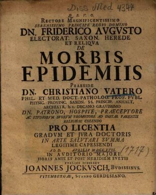 De Morbis Epidemiis