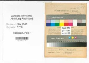 Entnazifizierung Peter Theissen , geb. 01.04.1900 (Unterbrandmeister)