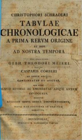 Tabulae chronologicae denuo aucta