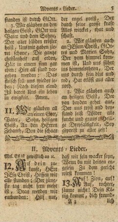 II. Advents-Lieder